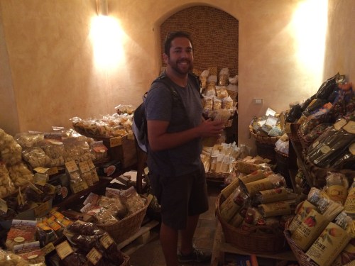 Matt was in heaven with cheeses and sausages everywhere